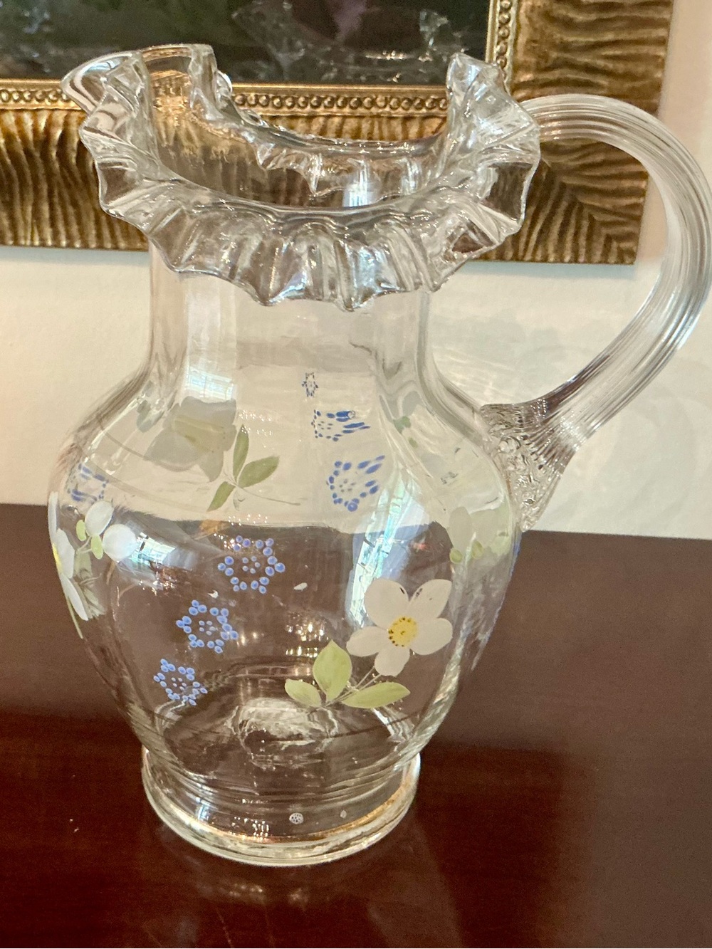 Antique Victorian Hand-blown Glass Pitcher